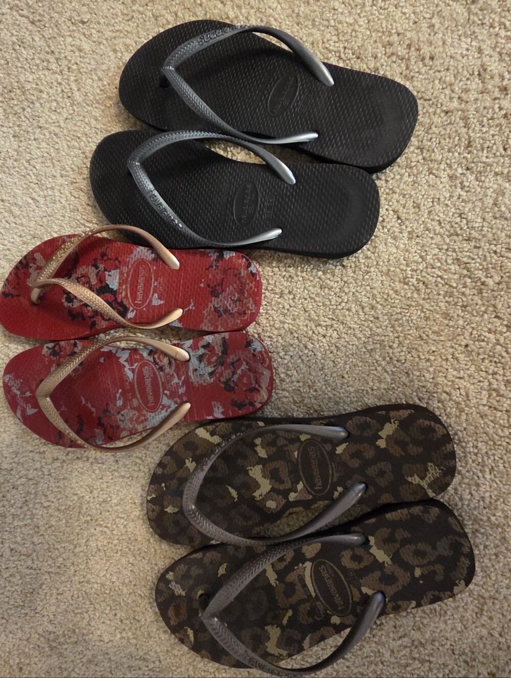 Havaianas Women’s Black, Red & Brown Flip Flop Bundle